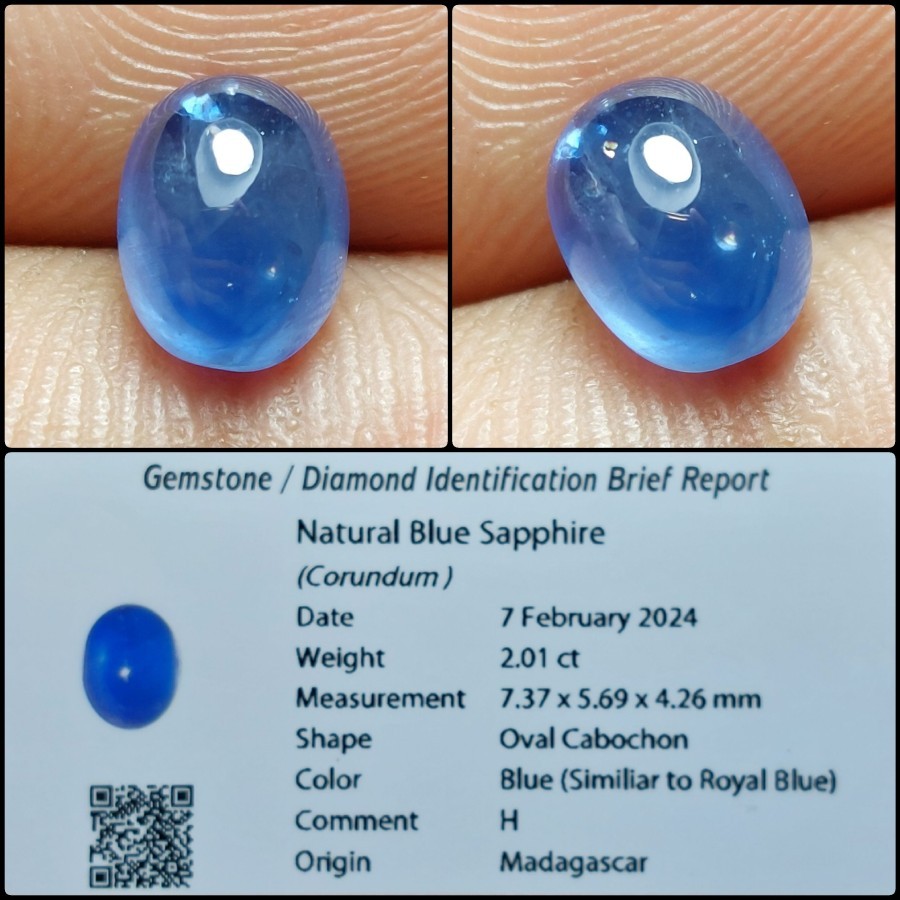 Similar Royal Blue Sapphire Natural Cabochon Batu Permata Mulia Asli