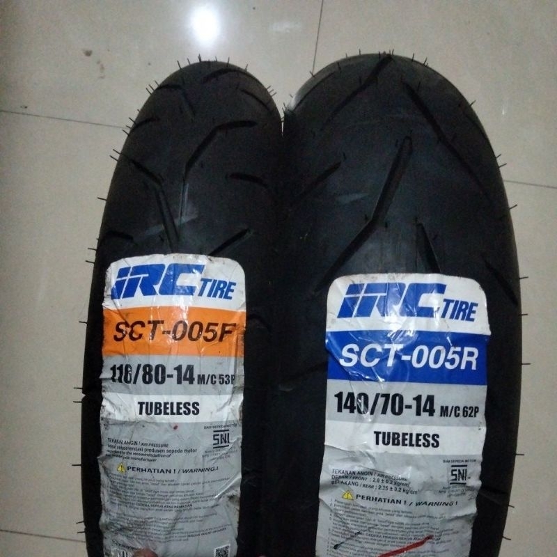 Ban Luar Depan Belakang Tubelles Aerox 155 140/70 - 14 Sct-005R 110/80 -14 Sct-005F IRC Original Ori