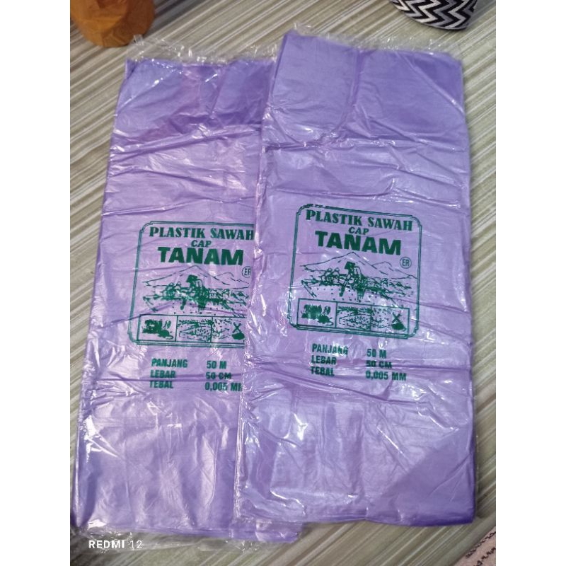 plastik meteran warna ungu cap tanam / plastik balon/plastik lampion