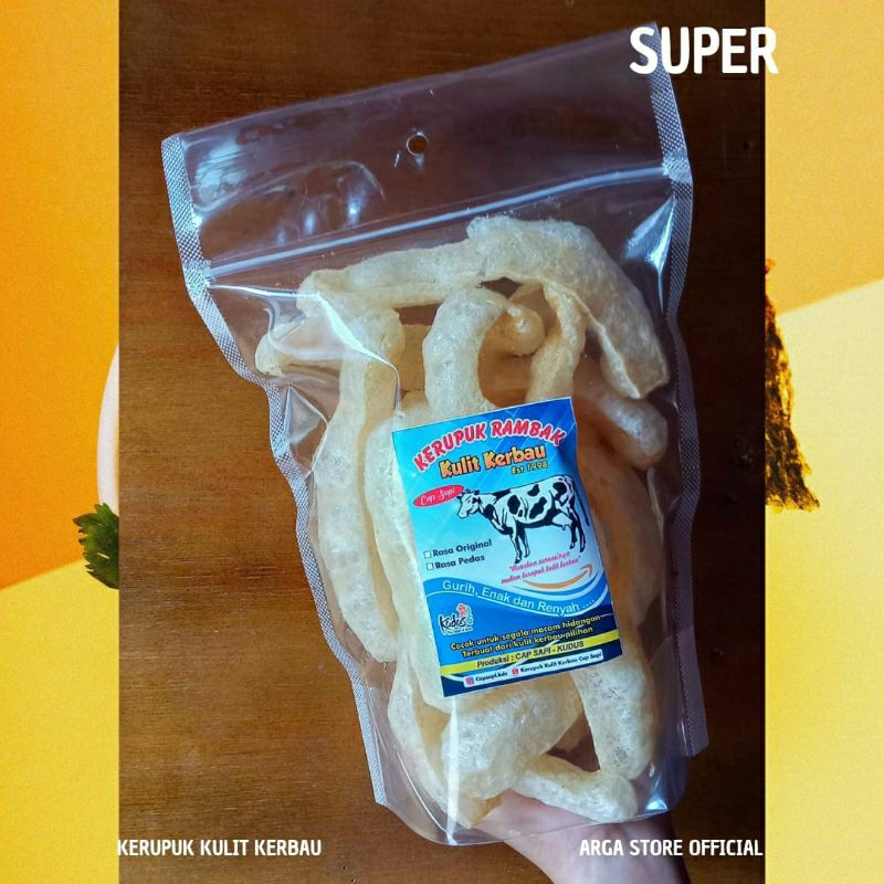 

Kerupuk kulit Rambak kerbau 85gr Enak Gurih Super cap sapi kds