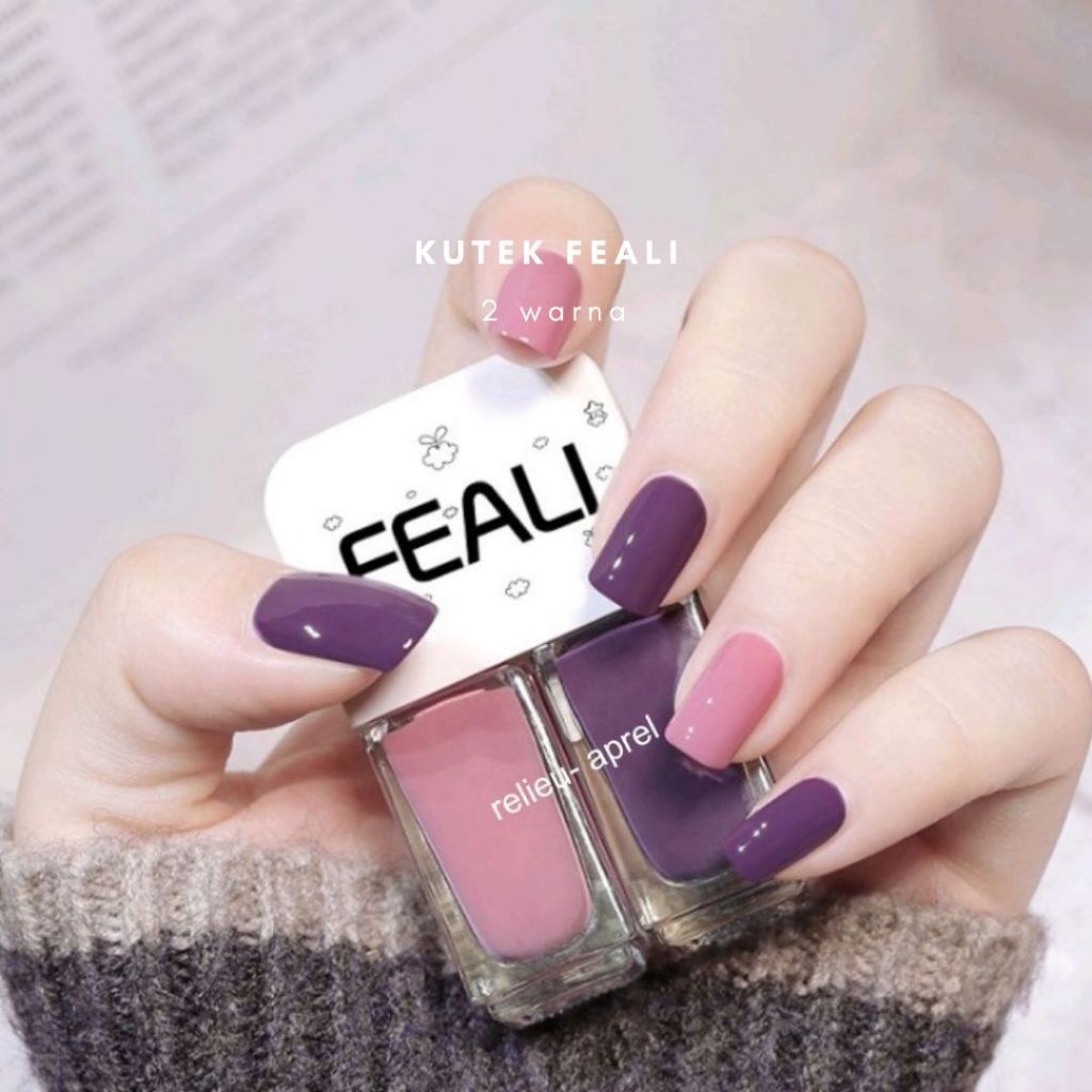 [COD] (hyuna - RELIEU) 7+ warna • kutek feali 2 warna tahan lama - kutek feali cat kuku - kutek hala