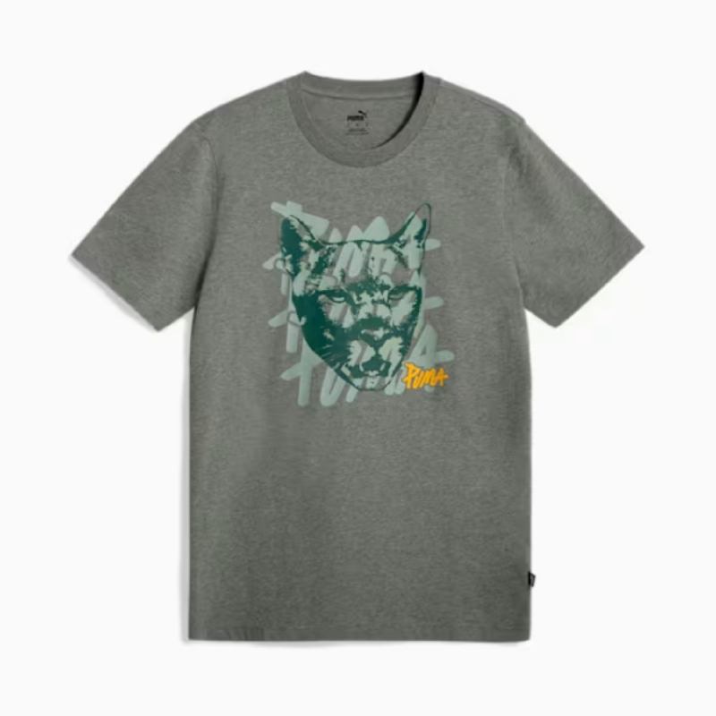 Kaos Pria Graphic Cat Tee Medium Gray Heather 681715 03