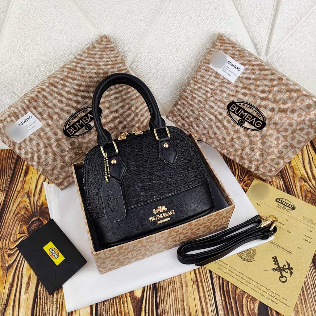 BIG SALE BUMBAG - TAS SELEMPANG ALMA MINI FREEBOX GLITER IMPORT + SET BOX ( ADA TALI PANJANG) -