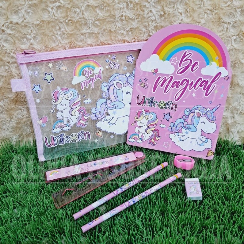 

Stationary Set Unicorn Pink Pouch Jaring 7in1 L Pouch Stationary Set Unicorn Pink L