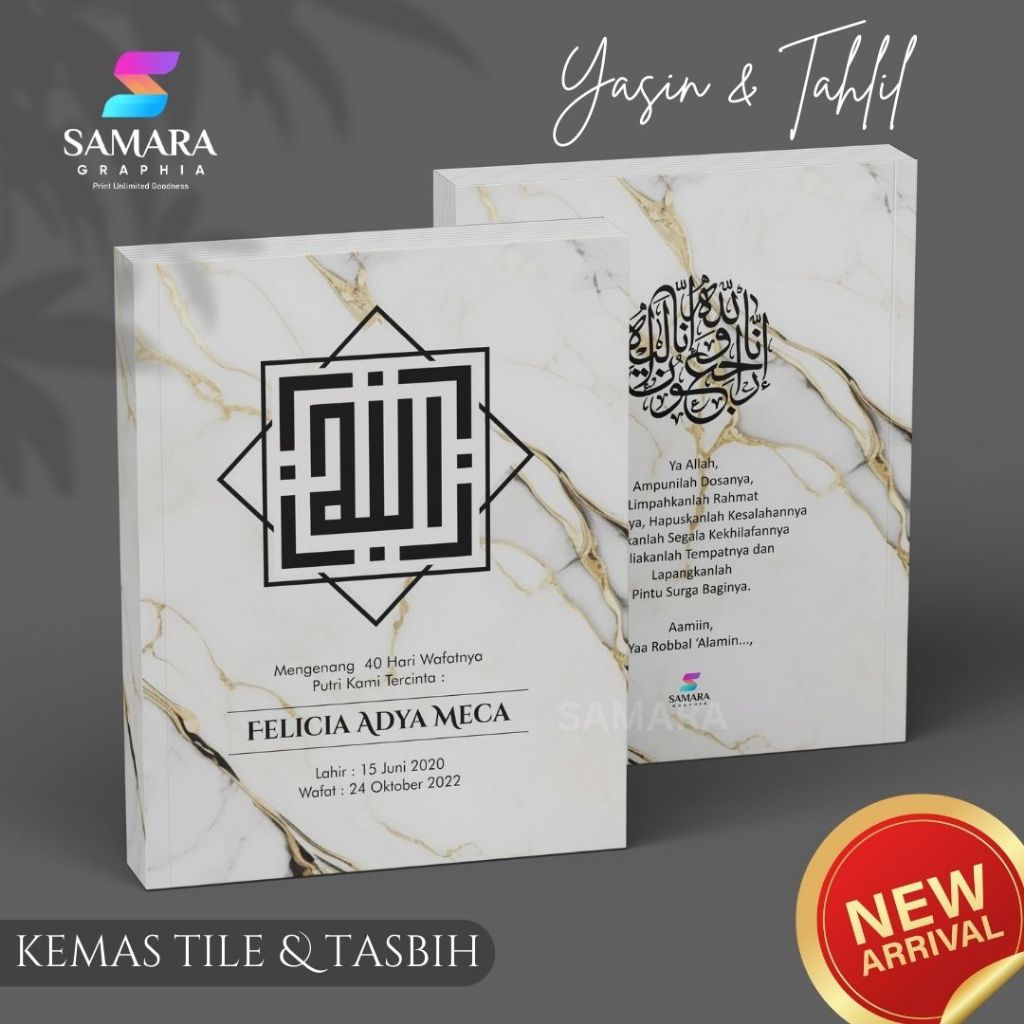 CETAK BUKU YASIN DAN TAHLIL custom lengkap foto alamarhum 40 100 1000 hari souvenir tahlilan asoka 8