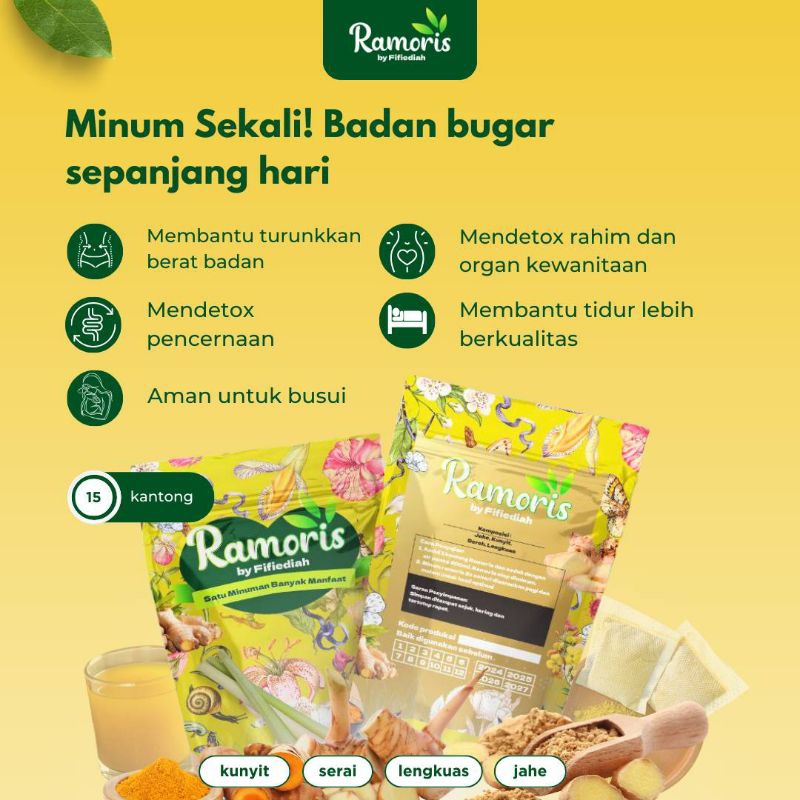 

Ramoris | Minuman Herbal Kesehatan Diet Asam Lambung | 15 kantong