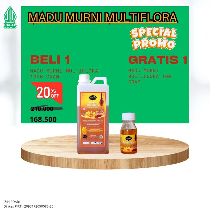 

Madu Azzura - Madu Murni / Madu Multiflora / Madu Asli 1 Kg