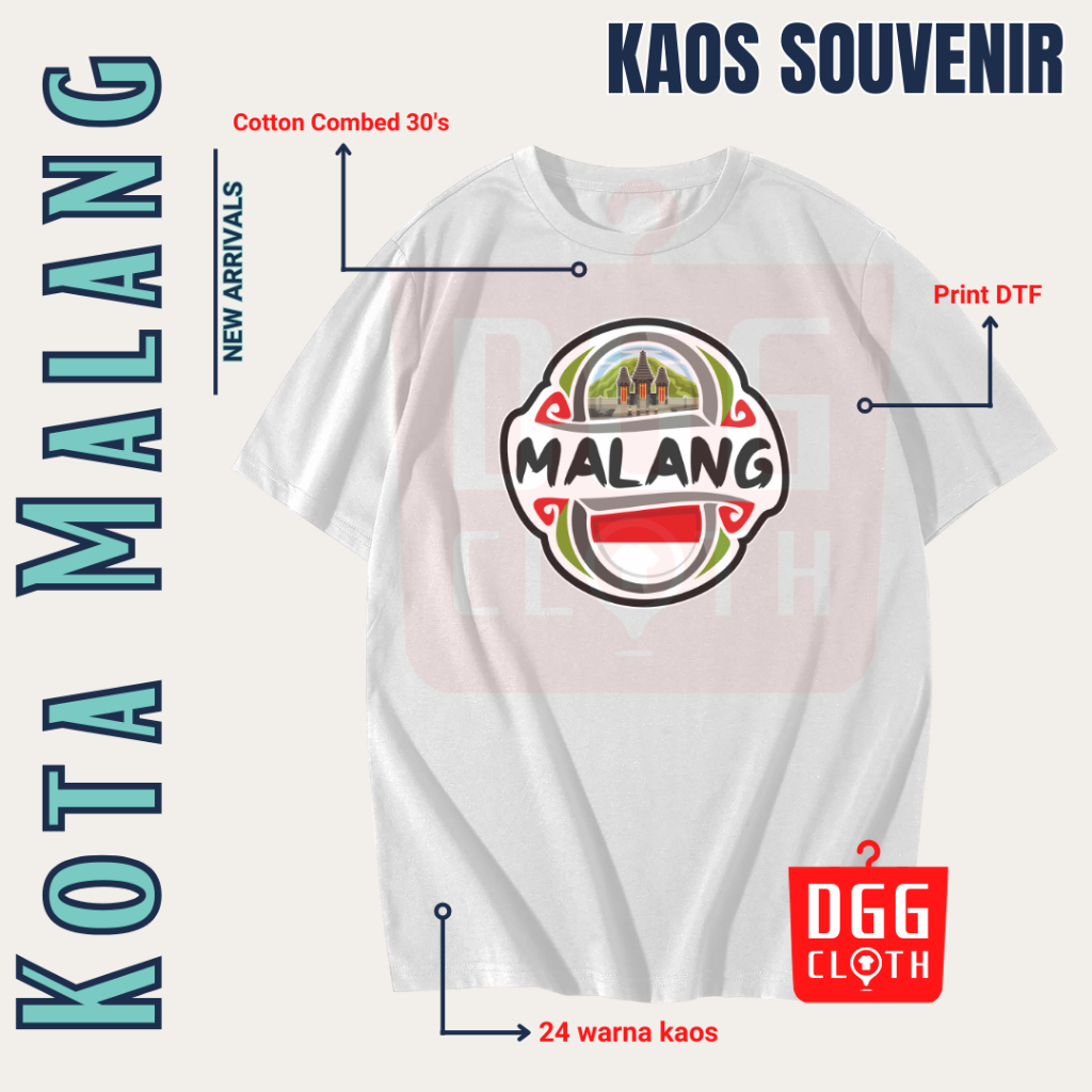 DGGClothing Kaos Oleh-Oleh Kota Malang Tshirt Baju Souvenir Indonesia Terbaru Dewasa Anak Banyak Var