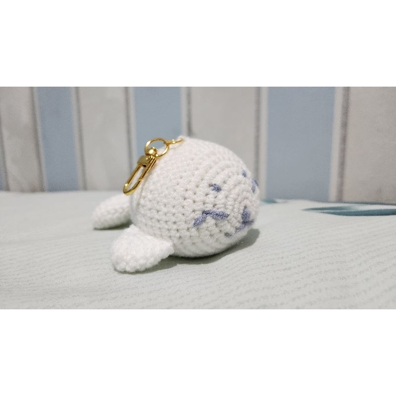 love and Deepspace ZAYNE Happy Snow Seal amigurumi Keychain