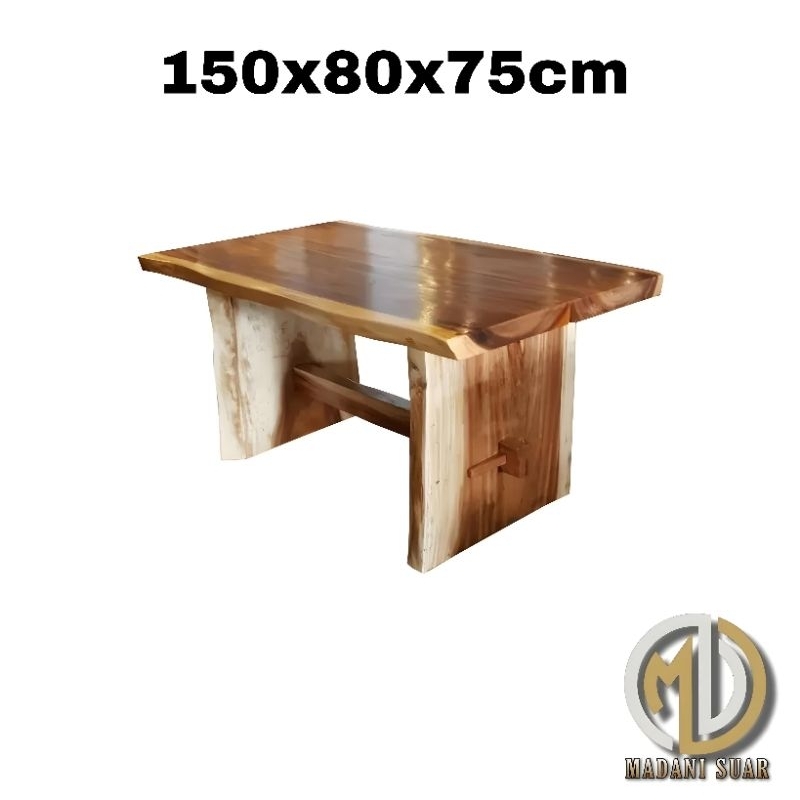 MEJA MAKAN UKURAN 150x80CM KAYU TREMBESI SOLID