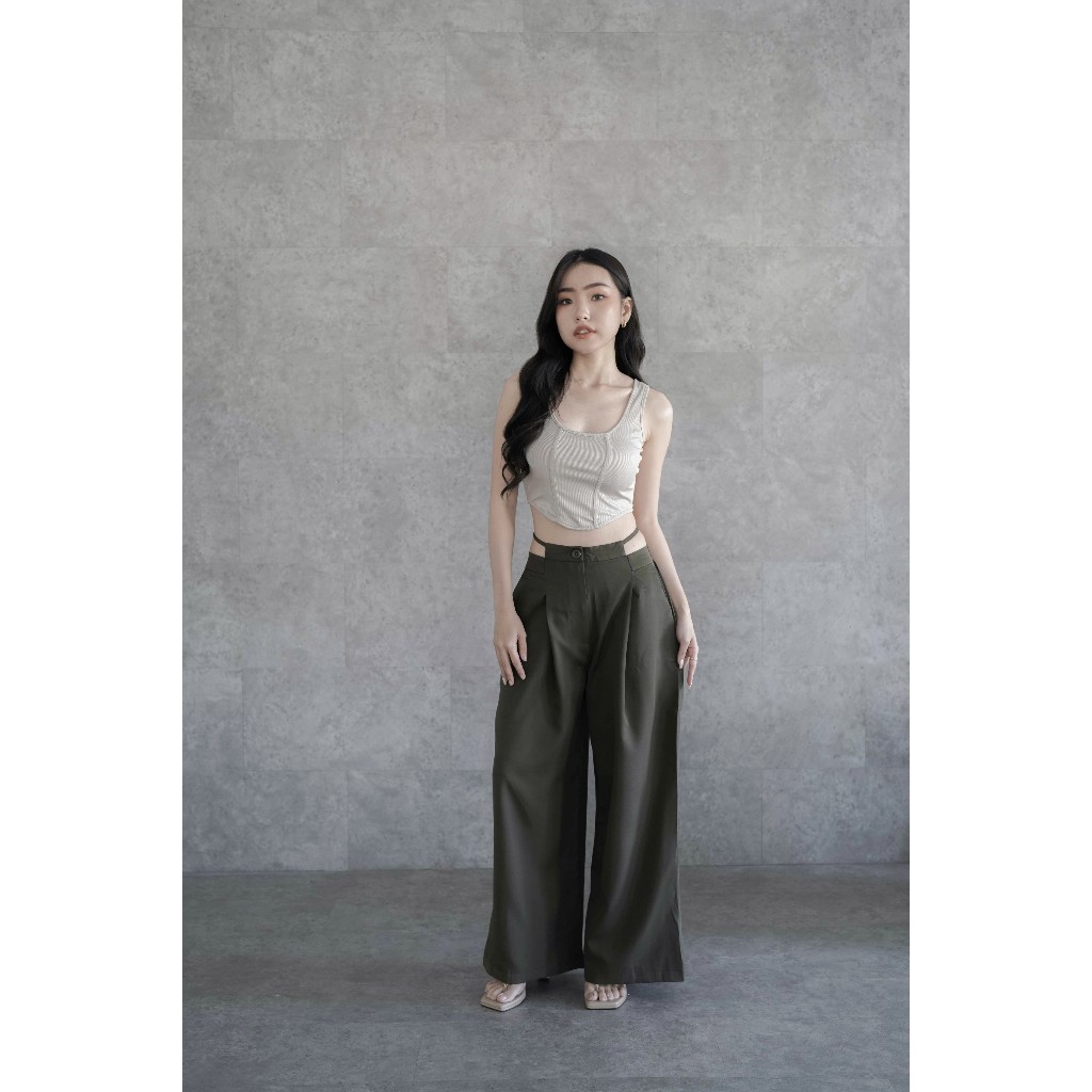 ALBI - LONG PANTS (GREEN ARMY) | Bawahan Wanita | Celana Wanita | Celana Panjang | Celana Panjang Wa