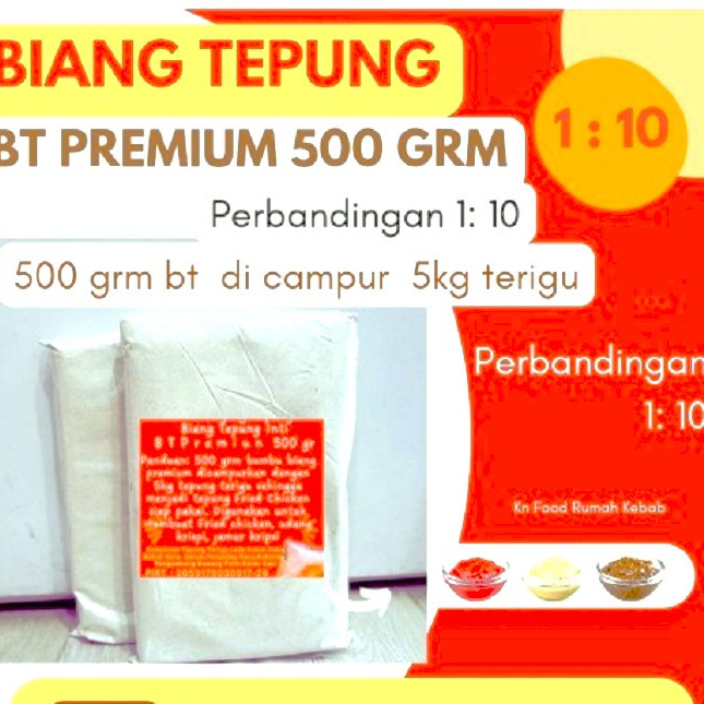 

Biang Tepung Premium 500grm- Bumbu Inti Tepung Fried Chicken - BT Premium 500gr