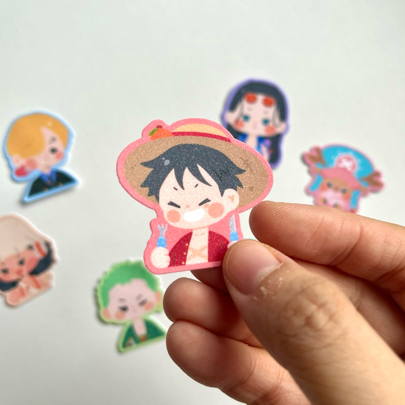 

Onepiece Sticker Pack Diecut Glitter Luffy Zoro and Friends Anime One piece