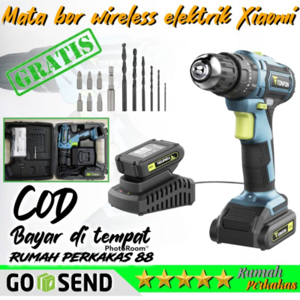 Jual TONFON Mesin Bor Listrik Tanpa Kabel Baterai Impact Drill Cordless 12V Diskon