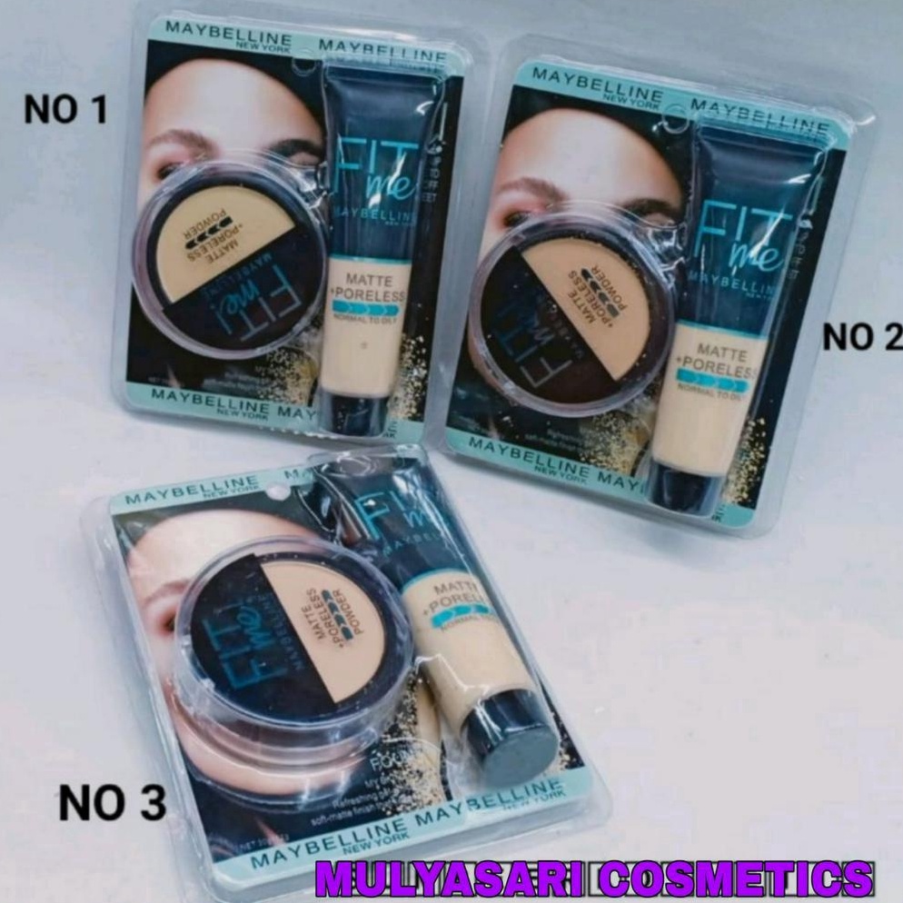 ART A32O PromoFit me Maybelline 2in1 Bedak PadatFoundation Basah  Make Up Set Maybelline 2in1 Mika B