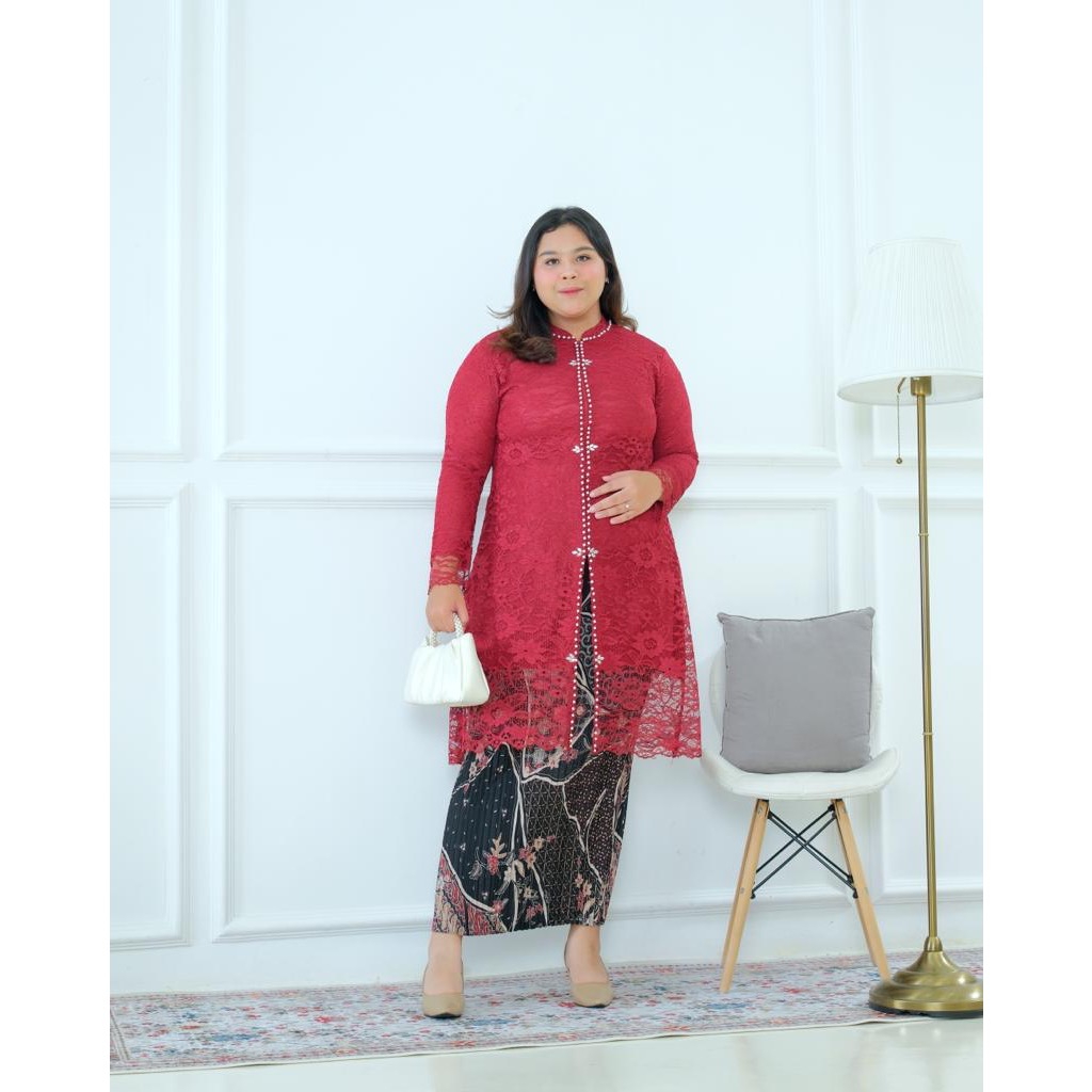 Set kebaya tunik jumbo / Tunik brukat  jumbo / Stelan kebaya tunik / Kebaya tunik brokat payet jumbo