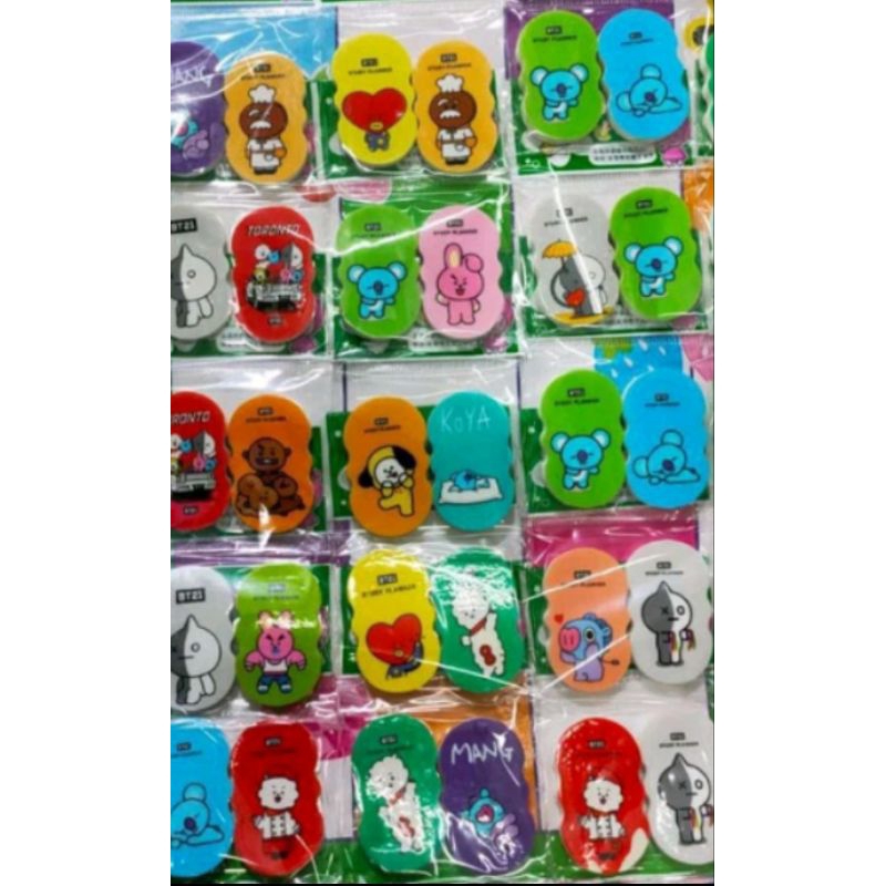 

( 2PCS ) PENGHAPUS PENSIL BT21 LUCU / ERASER BTS FANCY MURAH
