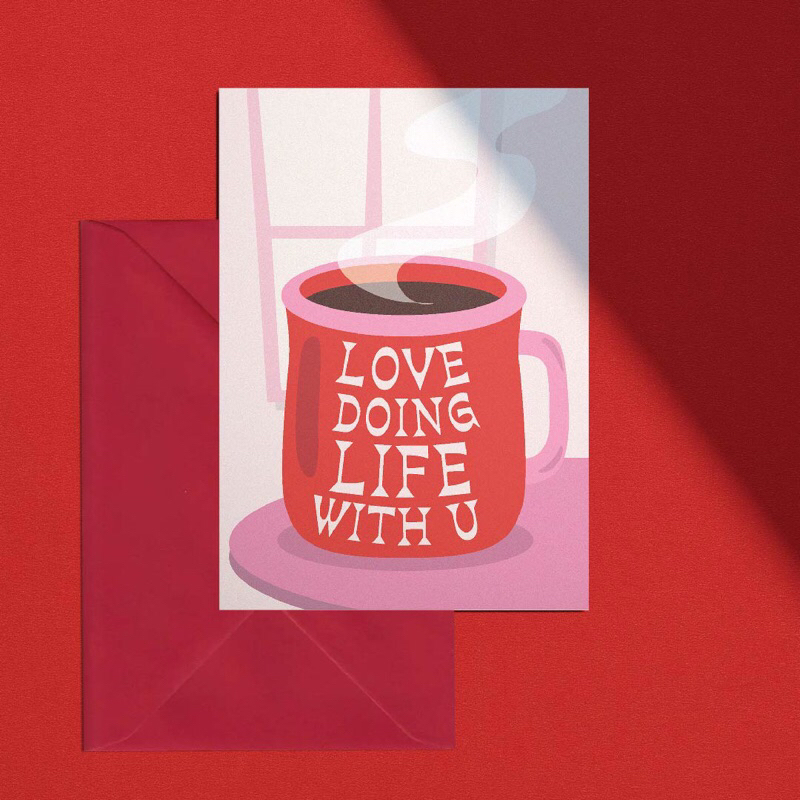 

Love Doing Life With U A6 Valentine Card