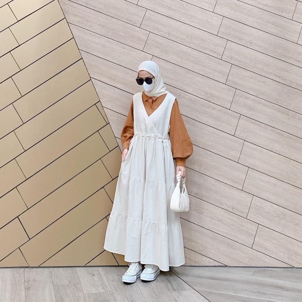 Kila Inner Dress Baju Gamis Tanpa Lengan Polos Fashion Muslim Outer Wanita Terbaru Bisa COD Busui Fr