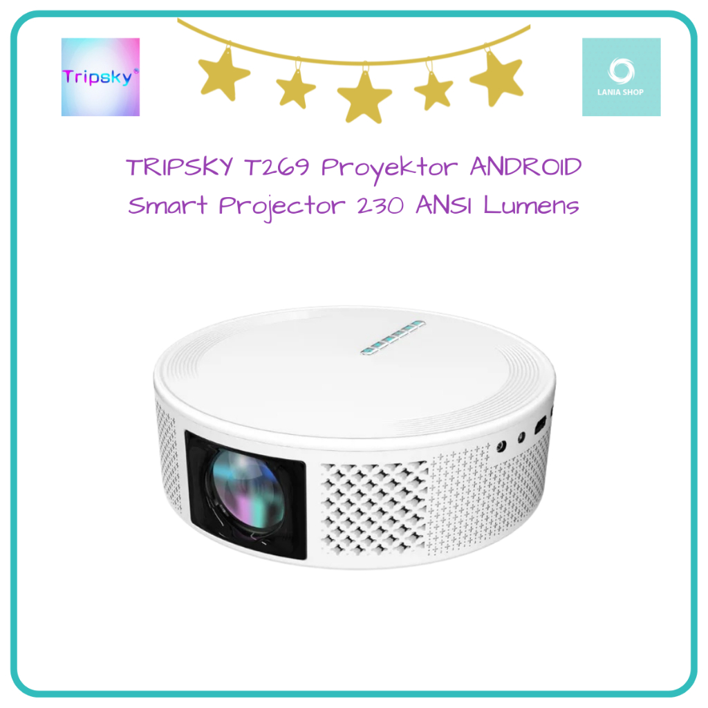 TRIPSKY T269 Proyektor ANDROID Smart Projector 230 ANSI Lumens