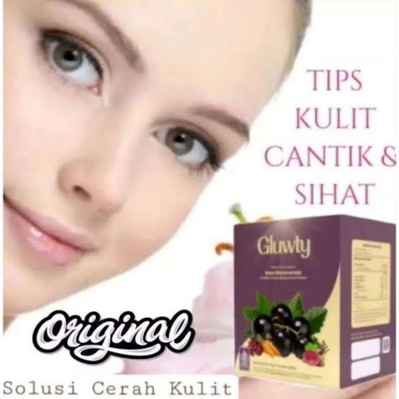 GLUWTY COLLAGEN MINUMAN SERBUK PEMUTIH SELURUH BADAN DAN PEMUTIH WAJAH