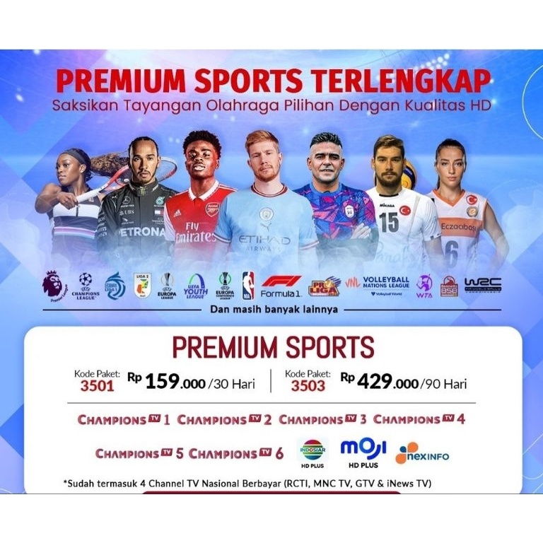 PROMO AWAL TAHUN Paket Premium Sports Nex Parabola Paket 351 Nex Parabola 3 Hari PROMO