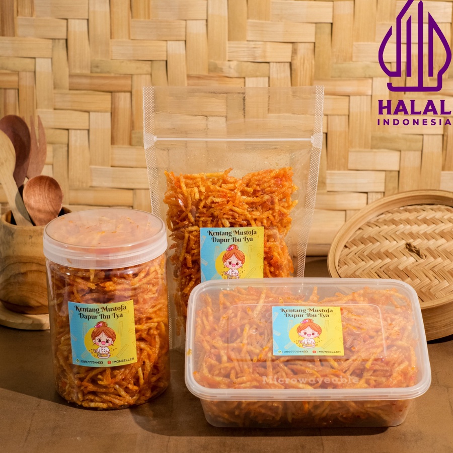 

55 COD Kentang Mustofa Dapur Ibu Tya Homemade Toples 8ml Pedas Manis