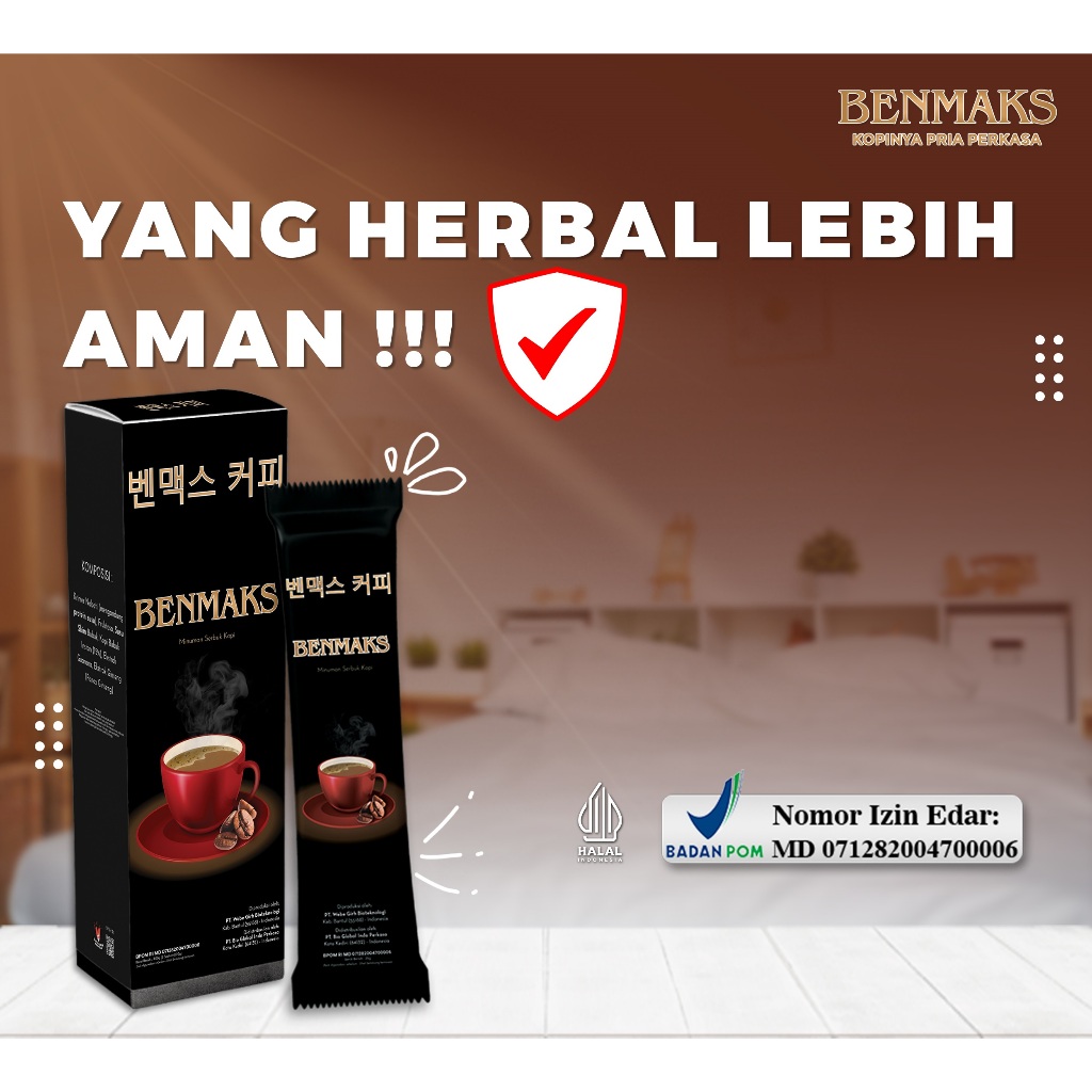 

BENMAKS COFFEE SUPLEMEN KUAT PRIA TAHAN LAMA HERBAL JAMU ECER 2 SACHET