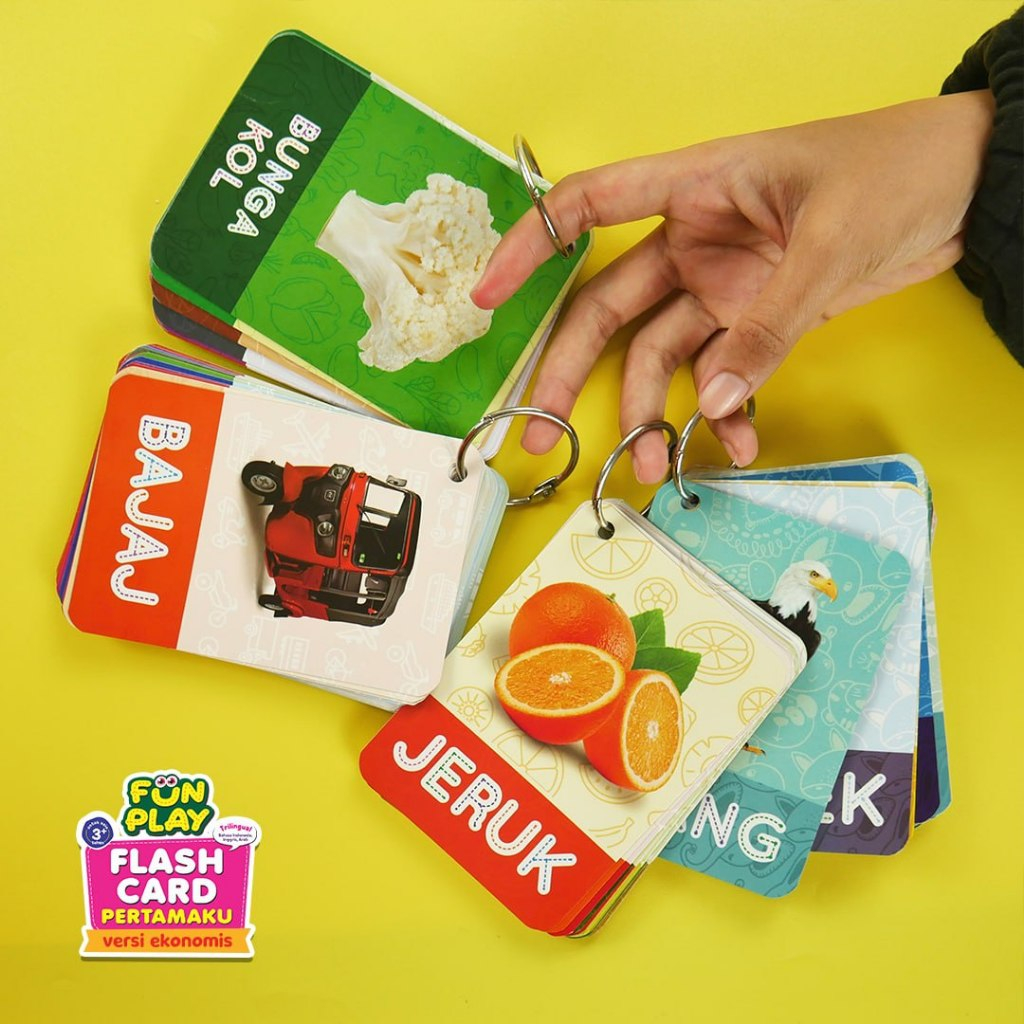 Flash Card Pertamaku (Versi Ekonomis) | Mainan Edukasi Kartu Pintar Anak Balita 3 Bahasa