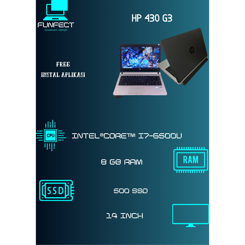 HP 430 G3 PROC INTEL CORE I7-6500 8GB/500GB BUILT UP