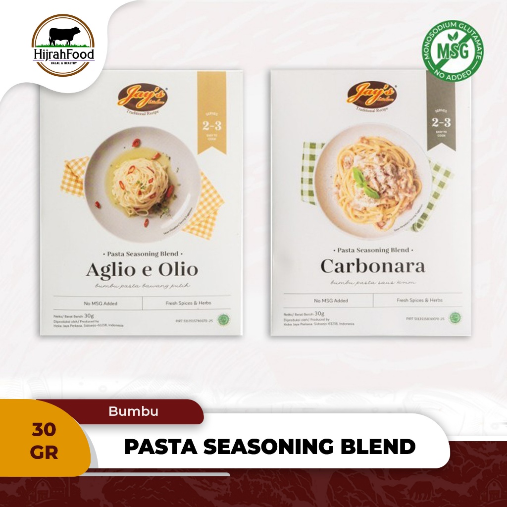 

Jay's Kitchen Pasta Seasoning Blend Bumbu Pasta Praktis No MSG 30 gram