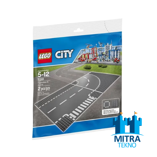LEGO City 7281 - T-Junction & Curved Road Plates