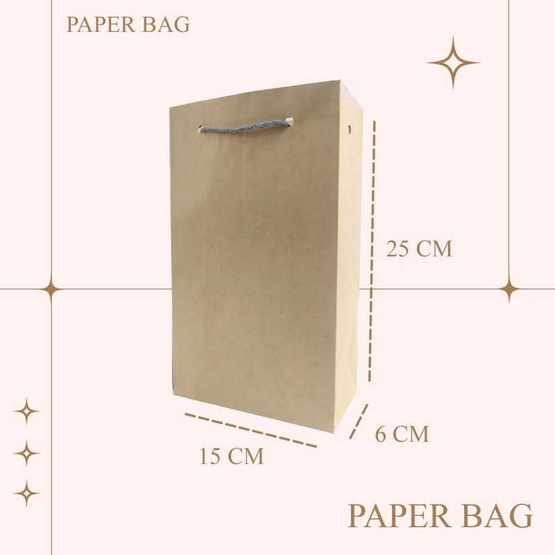 

PAPER BAG TERMURAH (15cm x 6cm x 25cm) Tas kado Souvenir Polos PERNIKAHAN Ulangtahun TAS ACARA