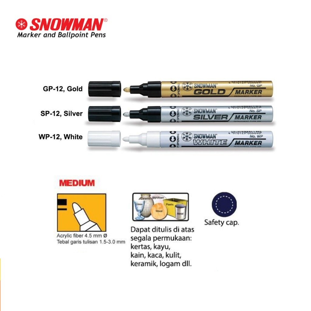

Paint Marker/ Spidol Cat Permanent Snowman Medium