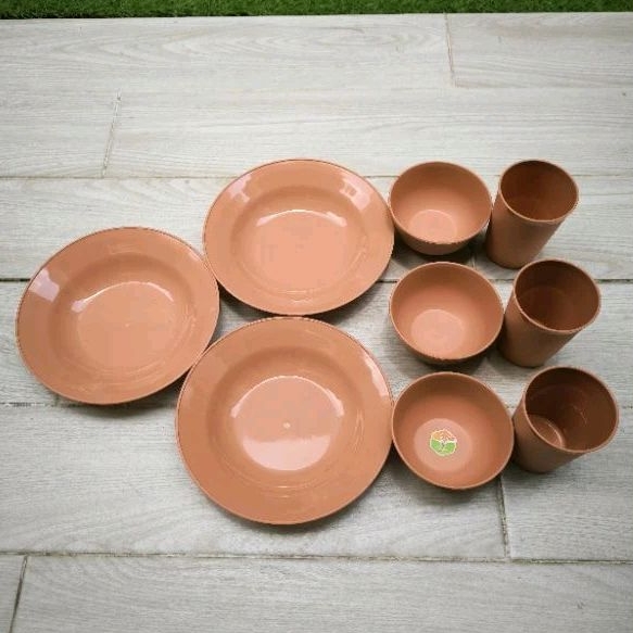 piring set plastik mangkok gelas kirei