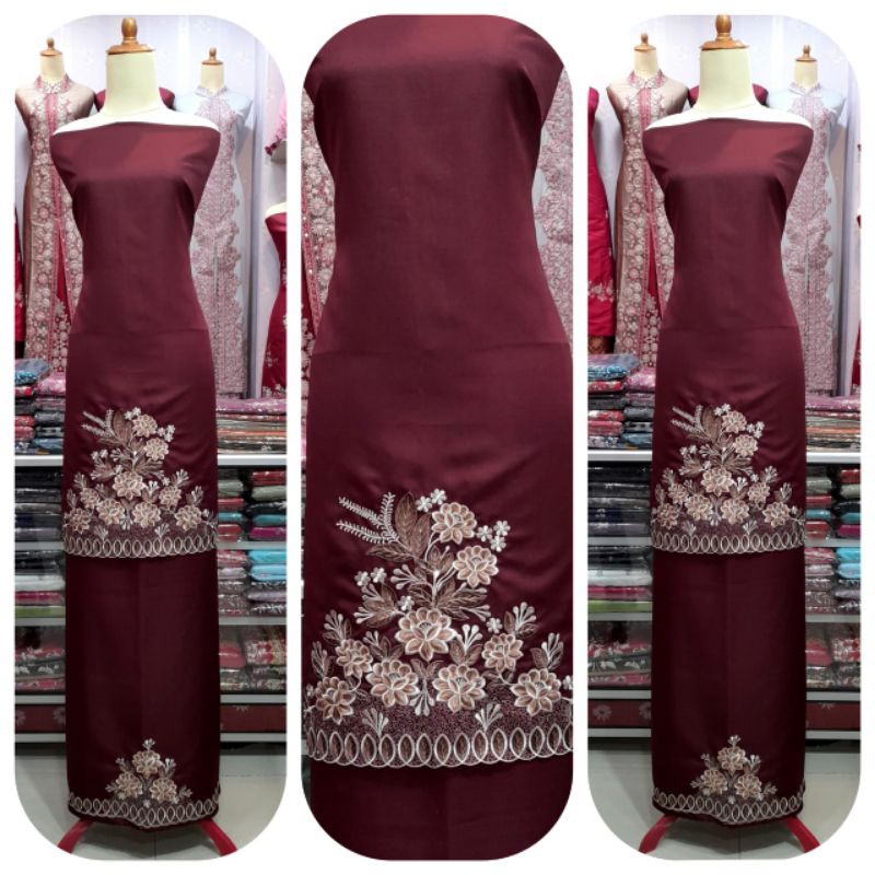 Setelan Baju Kurung Bordir Sumbar
