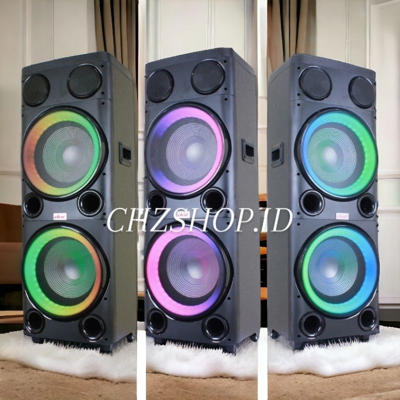 DAT DT 1222 Speaker Aktif 12 inch Double Subwoofer DAT DT-1222 Baterai Aki DISKON TERMURAH