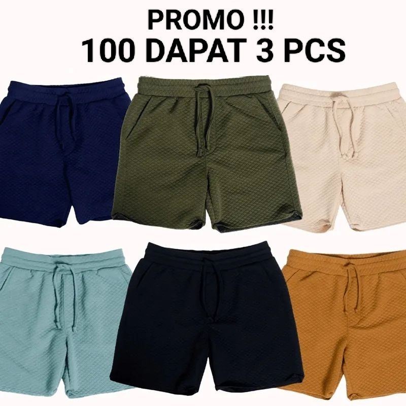 CELANA PENDEK PRIA 100 DAPAT 3 PCS CELANA BRODSHOT COMVY HARGA PROMO
