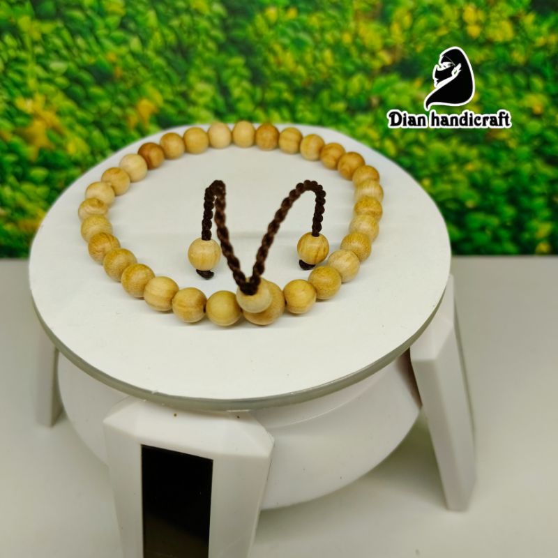 Gelang Kayu Cendana Motif Bulat Size 6mm Asli Original