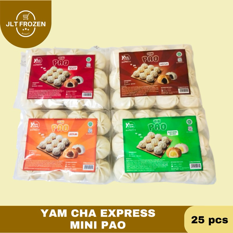

Yam Cha Express Mini Pao ayam / Bapao Mini Coklat / Bakpao Kecil Kacang Merah / Mini Pao Kacang ijo - 25pcs