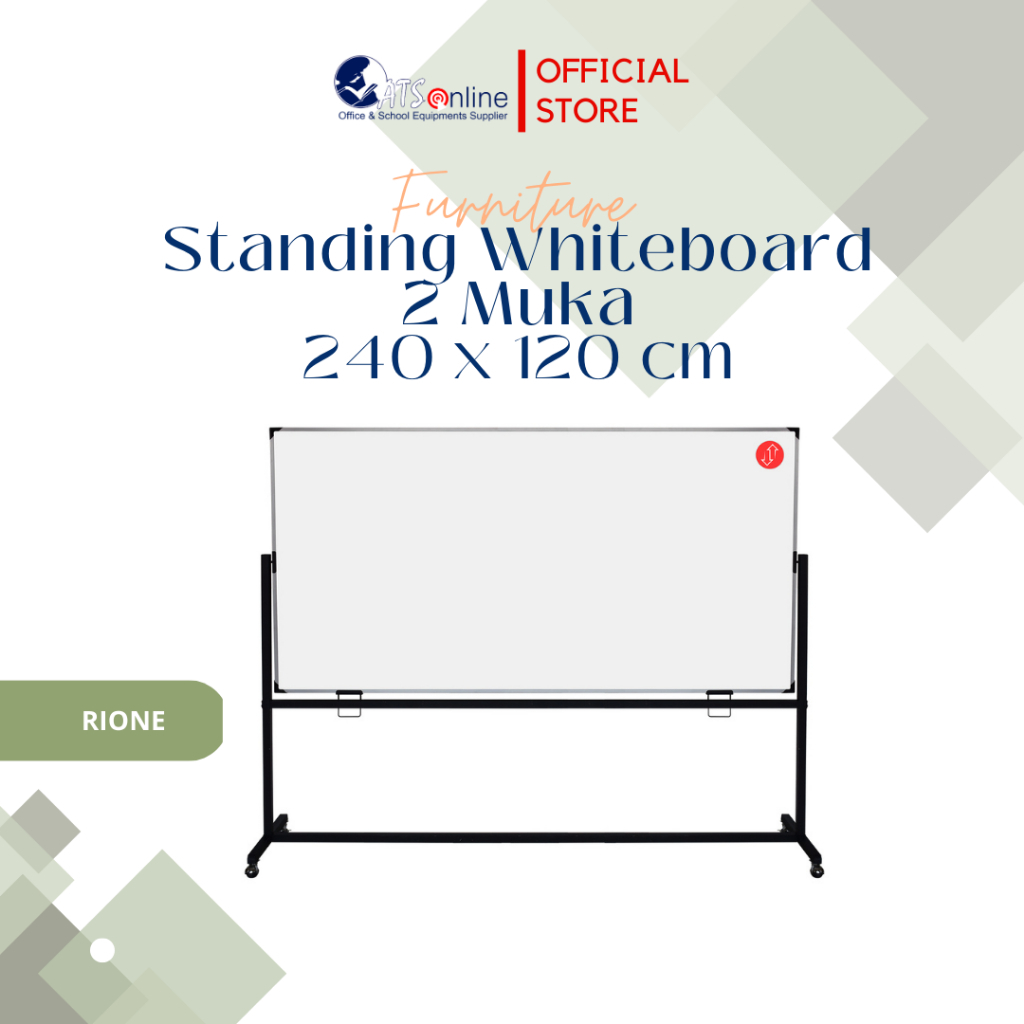 

RIONE Standing Whiteboard | Papan Tulis 2 Muka 240 x 120 cm AD093A