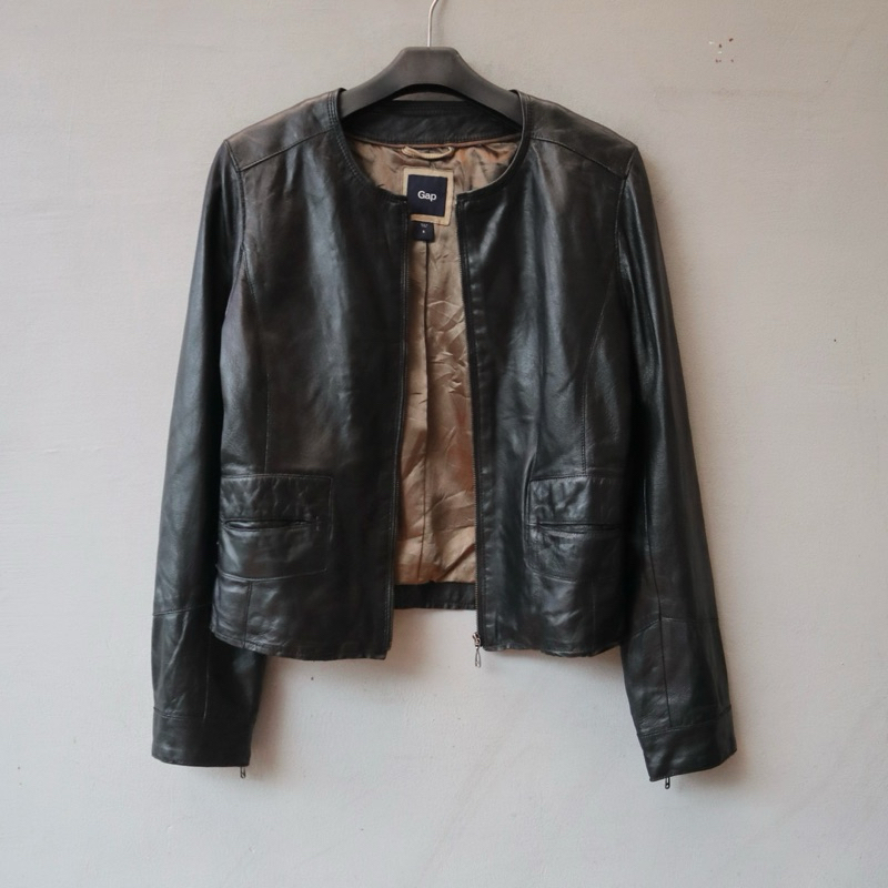 GAP Jaket kulit asli cewek wanita outer kulit Pl bekas preloved second