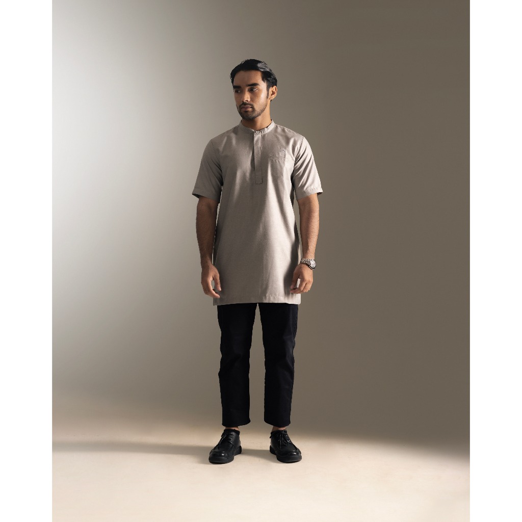 limited gerai hawa - daim baju pria model kurta lengan pendek daily & premium