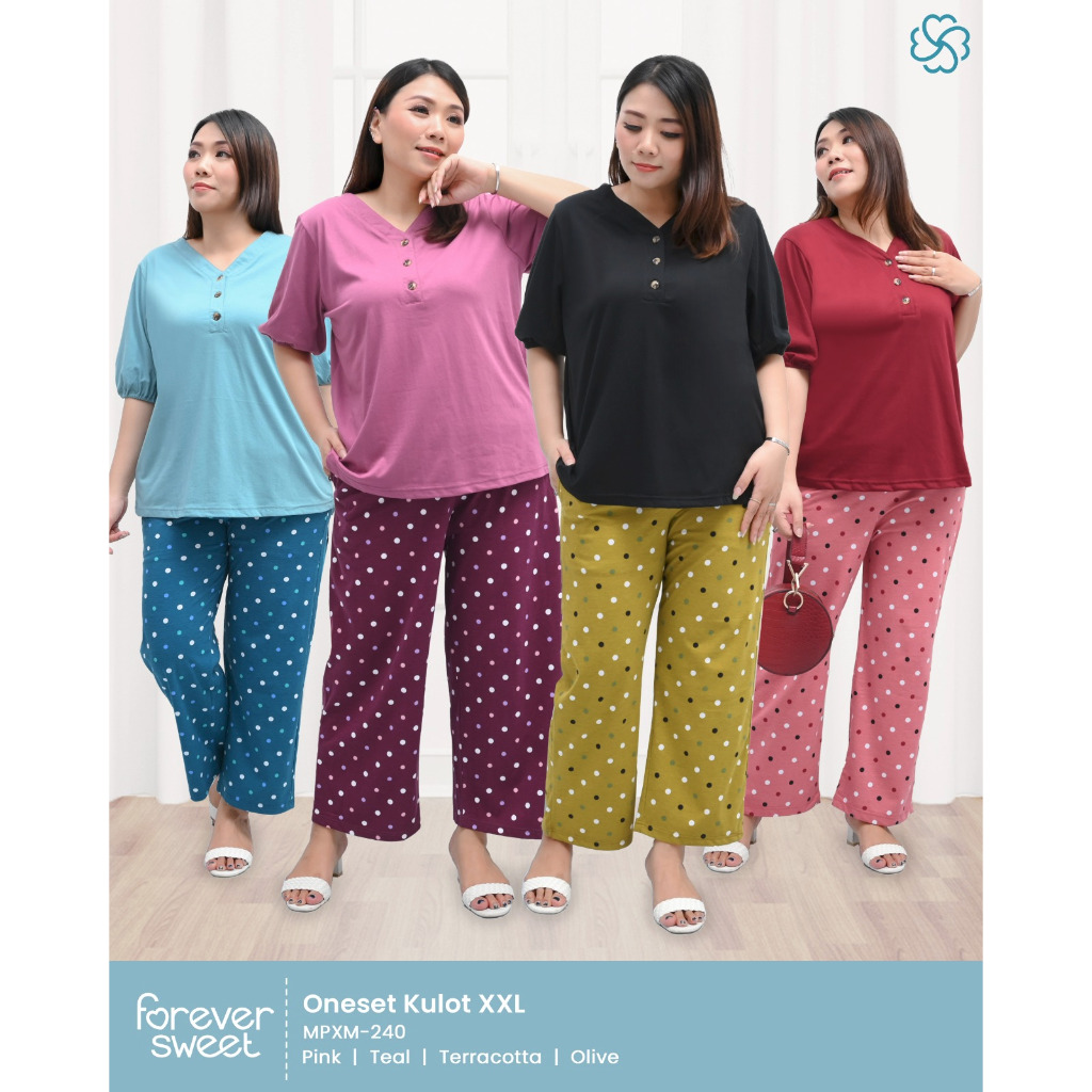 DP017 Setelan CP XXL Merek Forever Sweet Grosir Baju Tidur Piyama Wanita dewasa terbaru bahan Kaos P