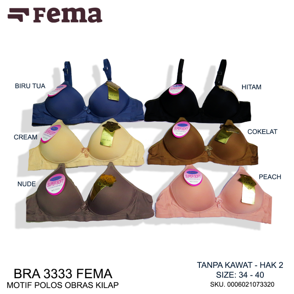 [PROMO LIVE] FEMA Official Shop Ecer 1 pcs BH Bra Paling Lembut Kode 127/8163/3332