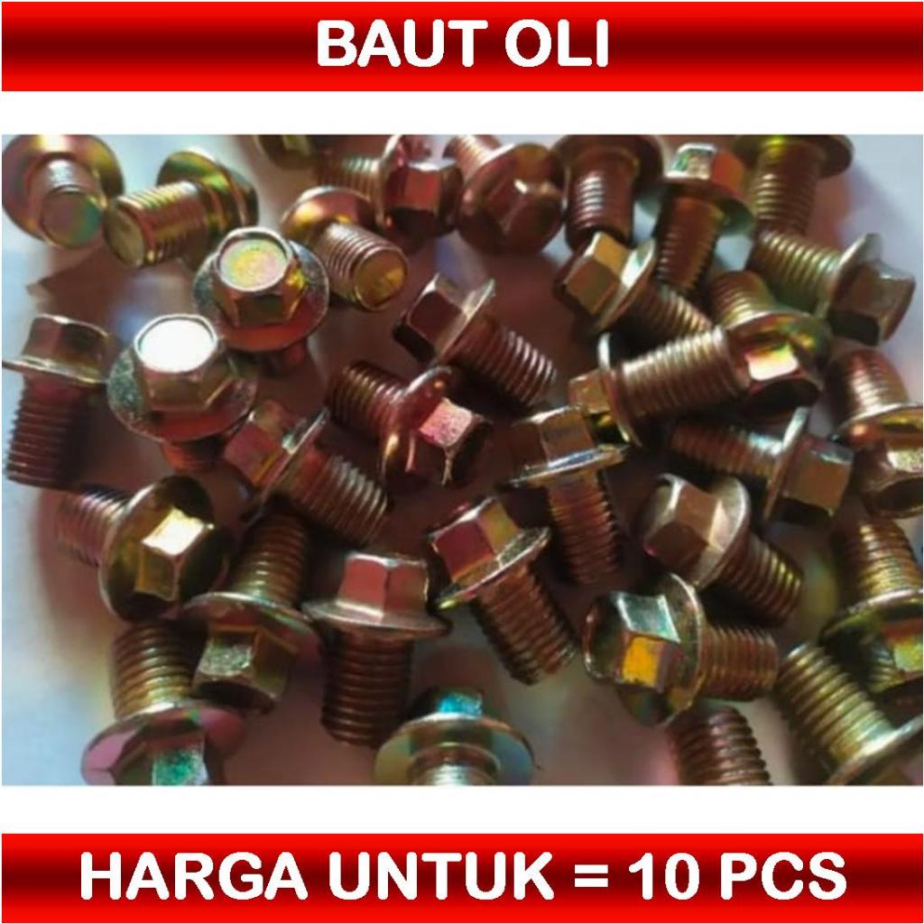 10 Pcs harga grosir Baut Oli Motor Bebek Honda ukuran Standart Supra X, Fit, Supra X 125, Kharisma, 