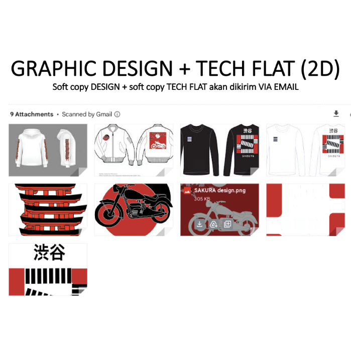 Jasa Graphic Design + Flat Tech  Kaos T-Shirt