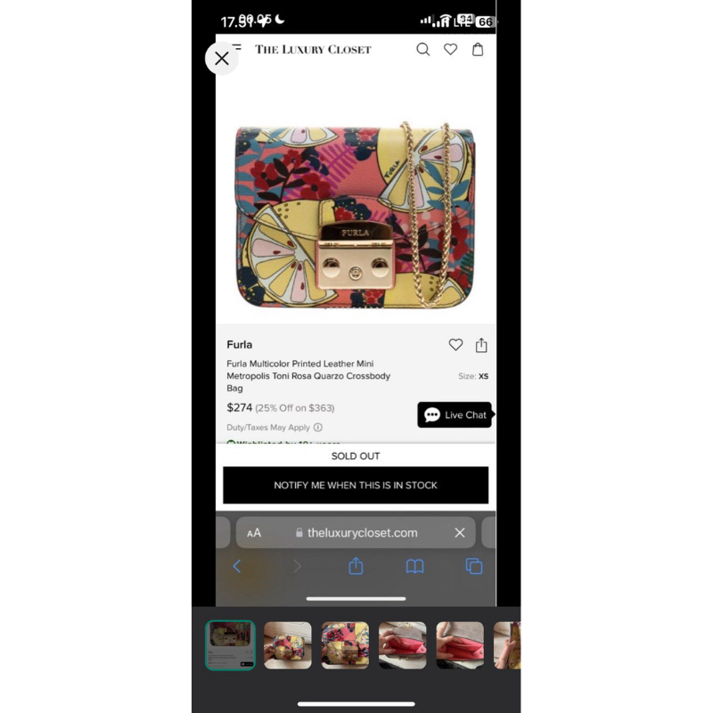 furla multicolor metropolis printed leather mini ORIGINAL preloved