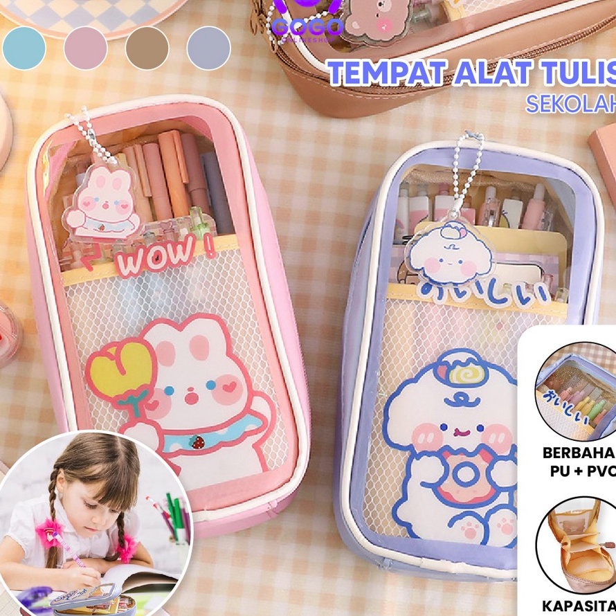 

SALE GOGOA61 Tempat Pensil Anak Transparan Motif Kartun Pencil Case Multifungsi Ala Korea Pouch Serbaguna Tempat Alat Tulis Tempat Pulpen Perlengkapan Sekolah