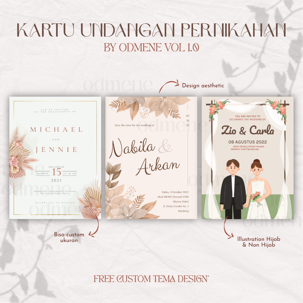 Kartu Stiker Undangan Pernikahan / Wedding Invitation Card Sticker by Odmene